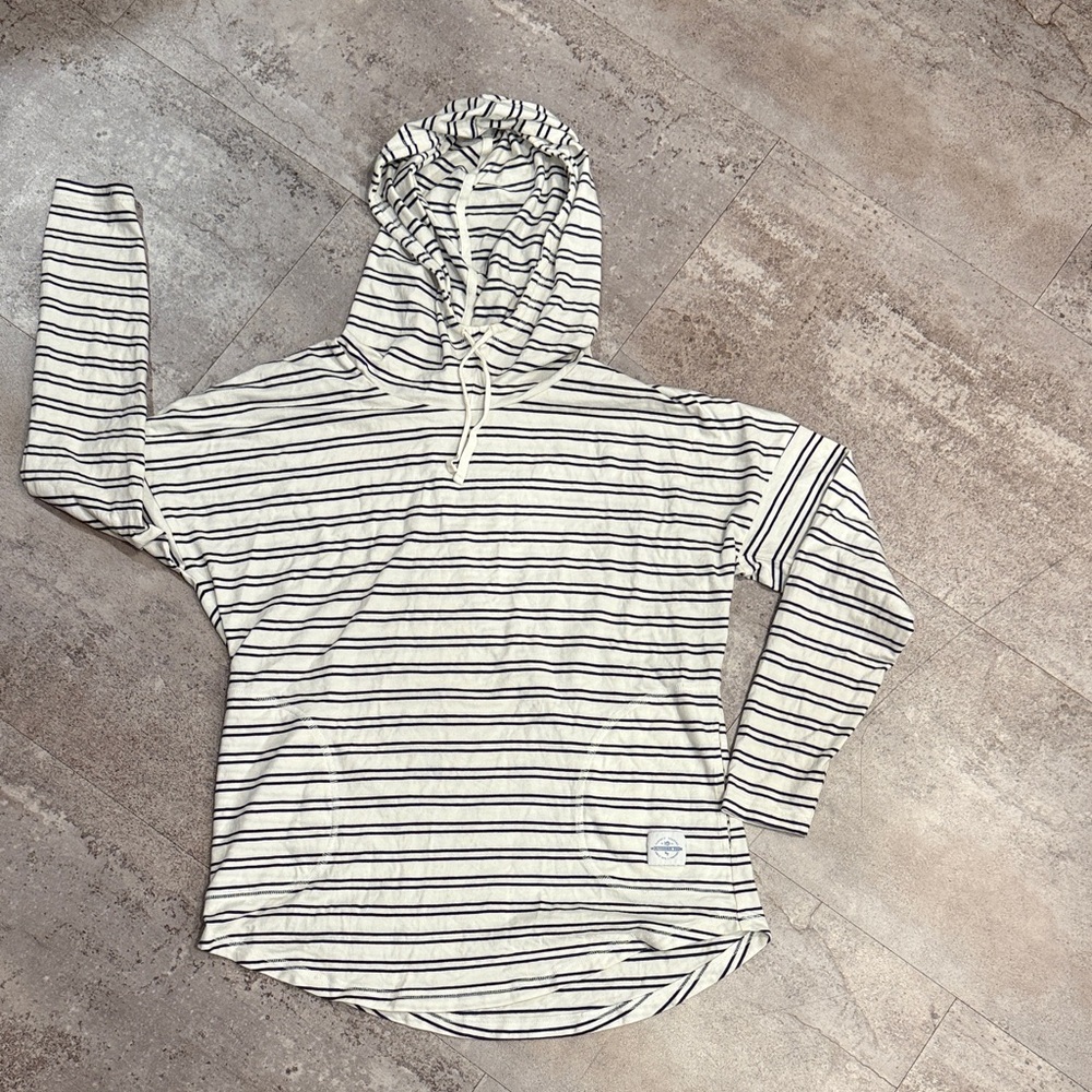 Southern Tide Black & White Striped Hoodie